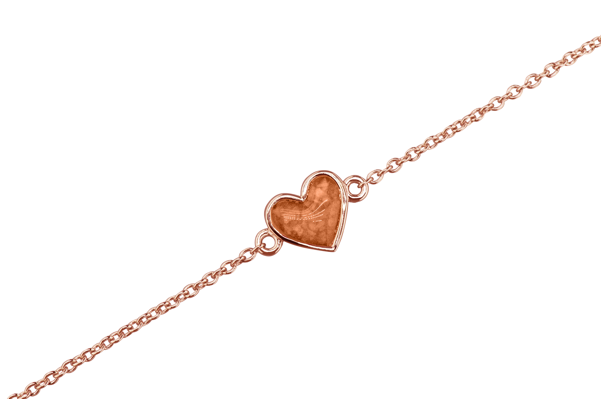 as armband met hartje als gedenksieraad. Orange