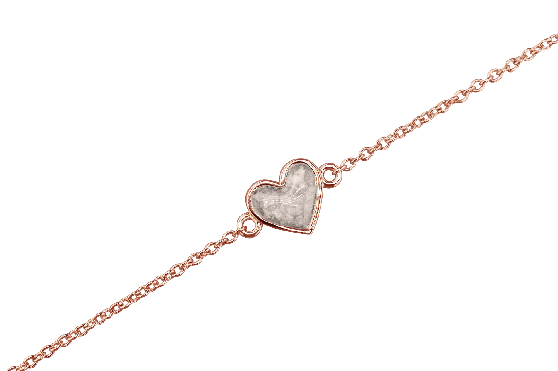 as armband met hartje als gedenksieraad. Silver