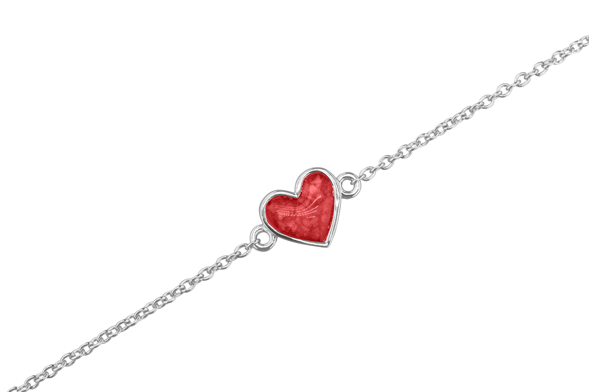 as armband met hartje als gedenksieraad. Red