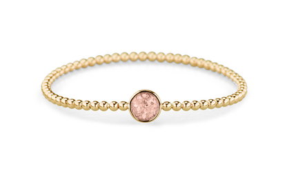 Flexibele as armband met rondje als compartiment voor as of haar, gedenksieraden. Blush
