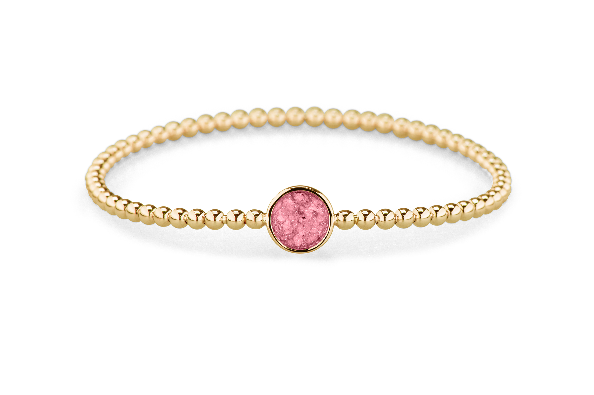 Flexibele as armband met rondje als compartiment voor as of haar, gedenksieraden. Soft
