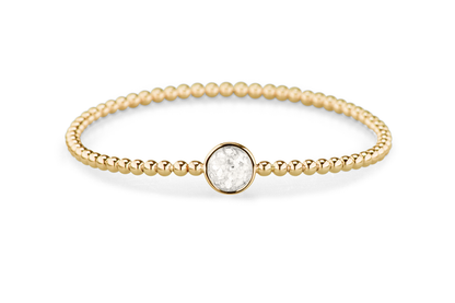 Flexibele as armband met rondje als compartiment voor as of haar, gedenksieraden. White