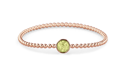Flexibele as armband met rondje als compartiment voor as of haar, gedenksieraden. Olive