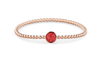 Flexibele as armband met rondje als compartiment voor as of haar, gedenksieraden. Red