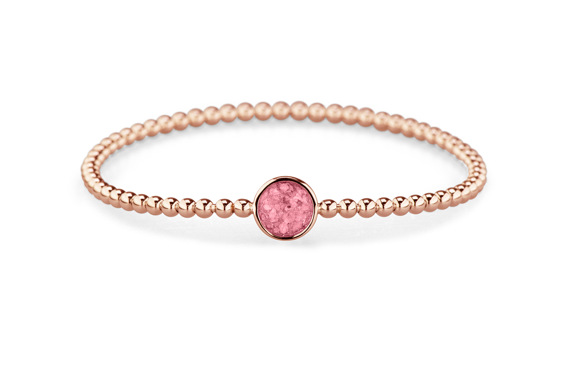Flexibele as armband met rondje als compartiment voor as of haar, gedenksieraden. Soft