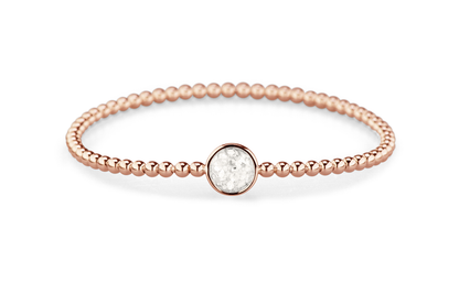 Flexibele as armband met rondje als compartiment voor as of haar, gedenksieraden. White