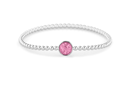 Flexibele as armband met rondje als compartiment voor as of haar, gedenksieraden. Fluo