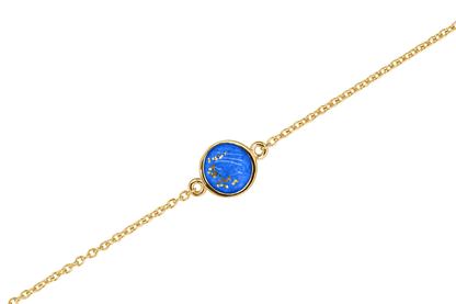 As armband met rondje als compartiment in het midden aan de voorzijde. Blue