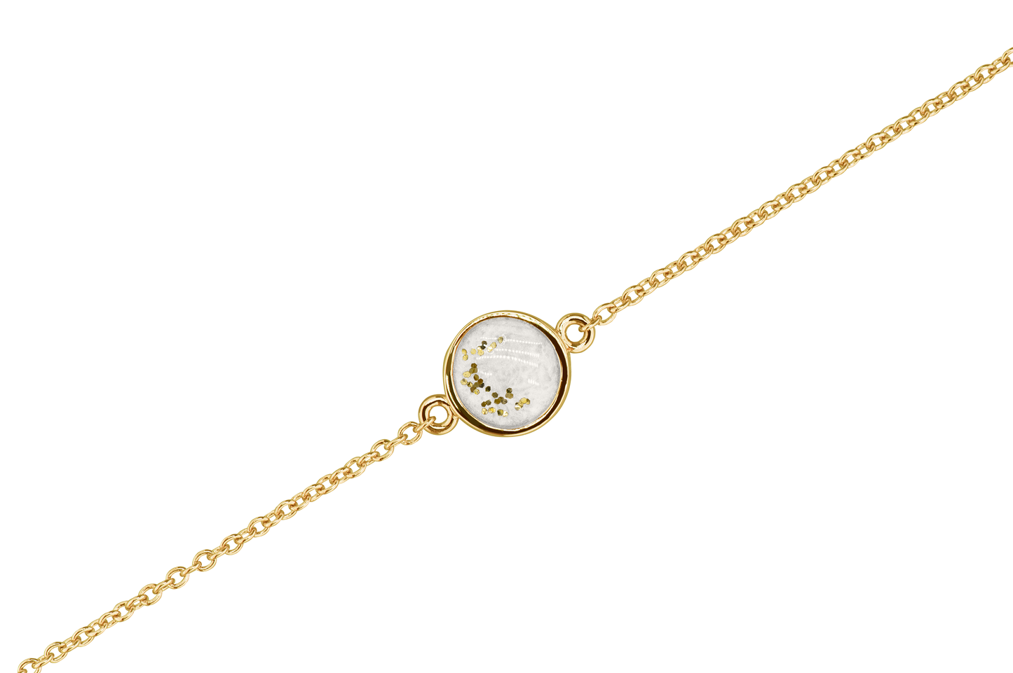 As armband met rondje als compartiment in het midden aan de voorzijde. White