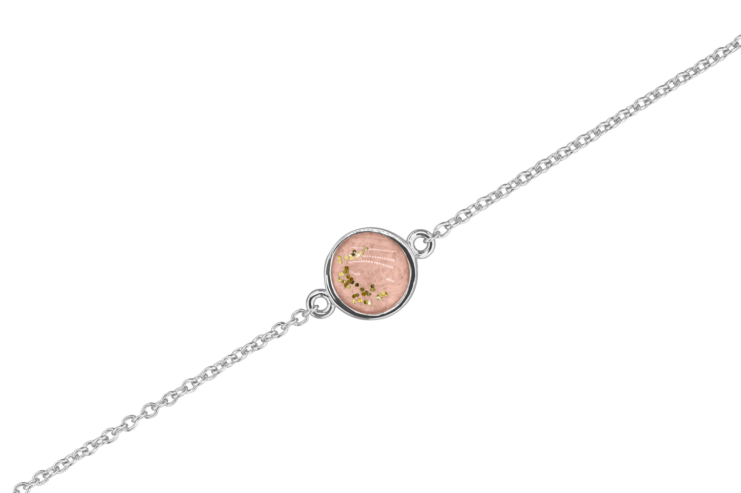 As armband met rondje als compartiment in het midden aan de voorzijde. Blush
