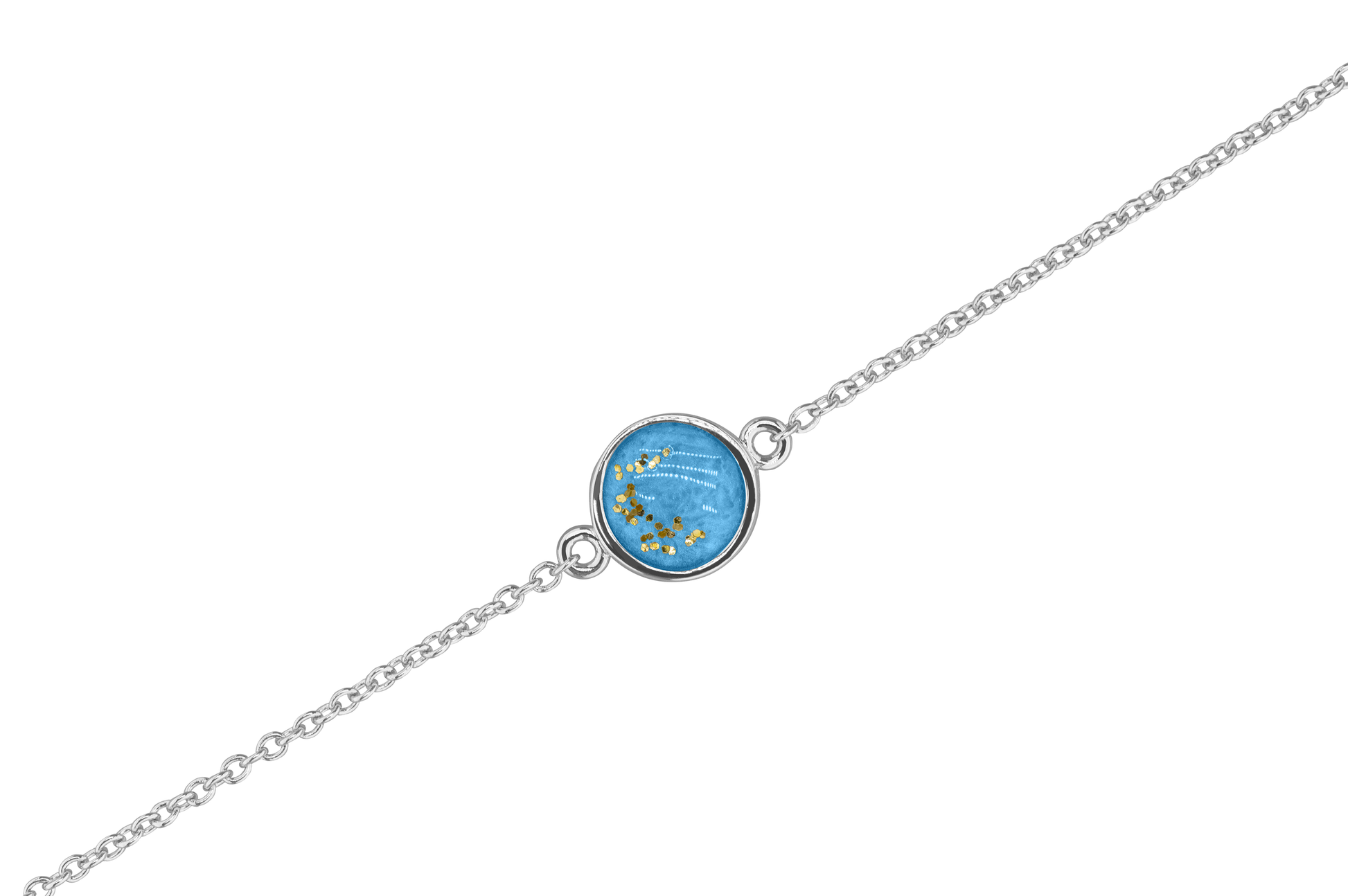 As armband met rondje als compartiment in het midden aan de voorzijde. Marine