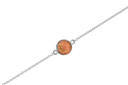As armband met rondje als compartiment in het midden aan de voorzijde. Orange