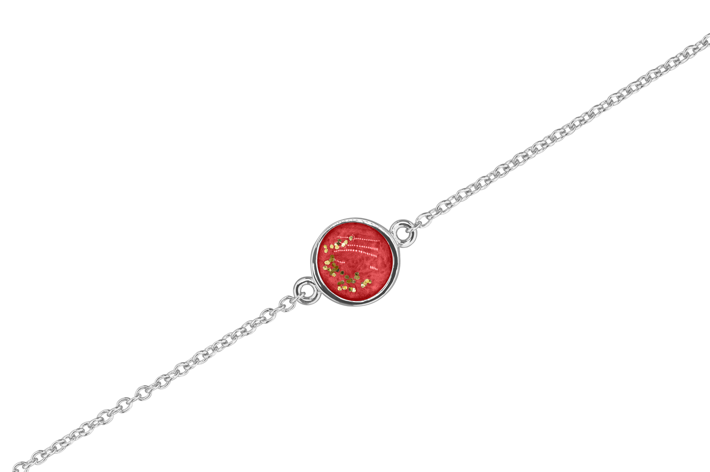 As armband met rondje als compartiment in het midden aan de voorzijde. Red