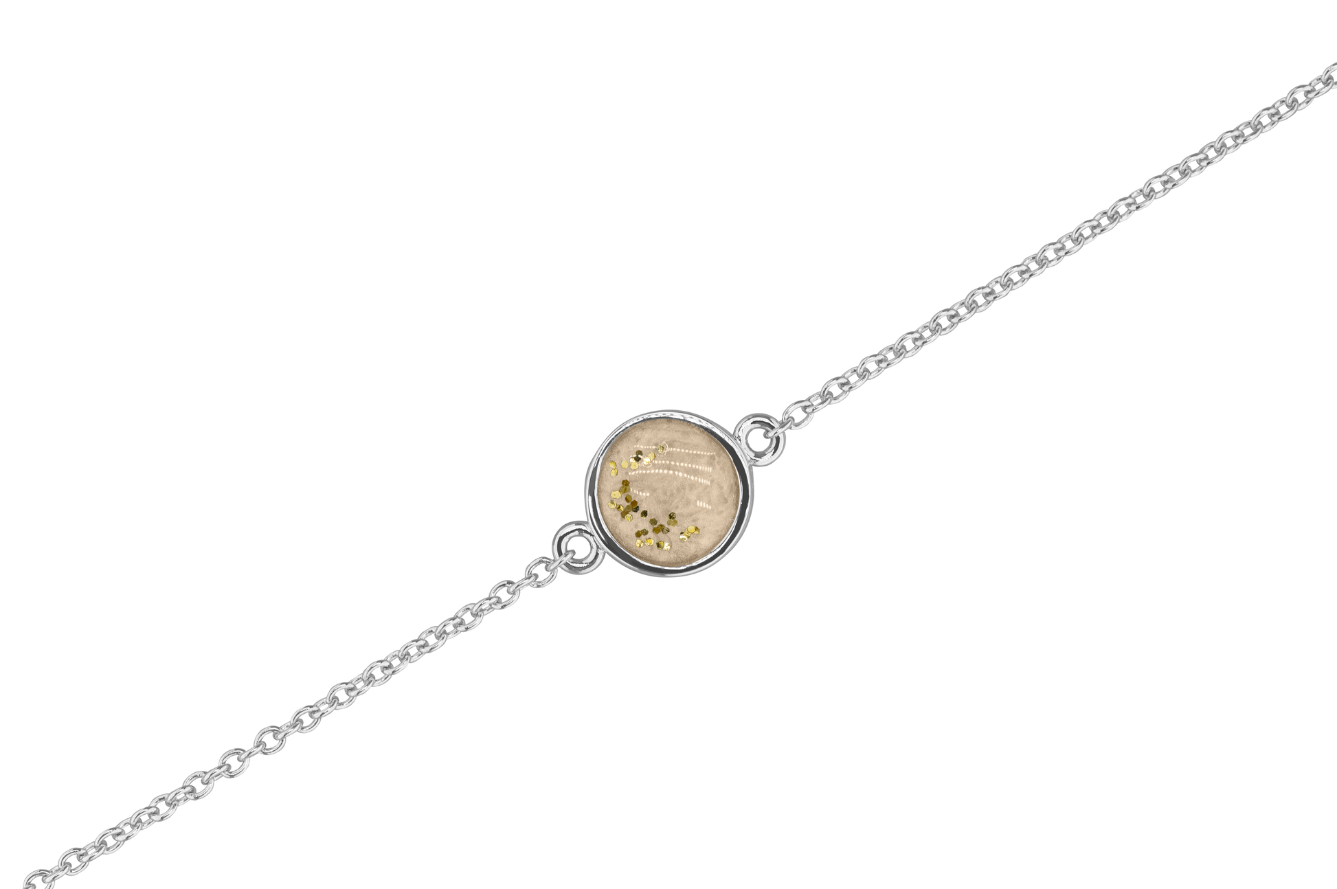 As armband met rondje als compartiment in het midden aan de voorzijde. Transparent