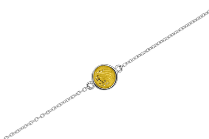 As armband met rondje als compartiment in het midden aan de voorzijde. Yellow