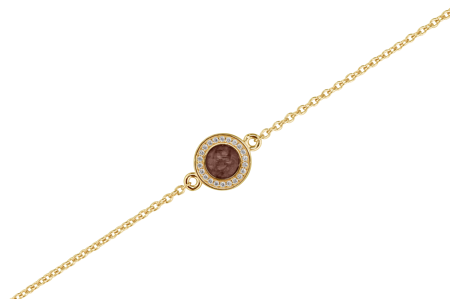 As armband met rondje als compartiment in het midden aan de voorzijde. brown