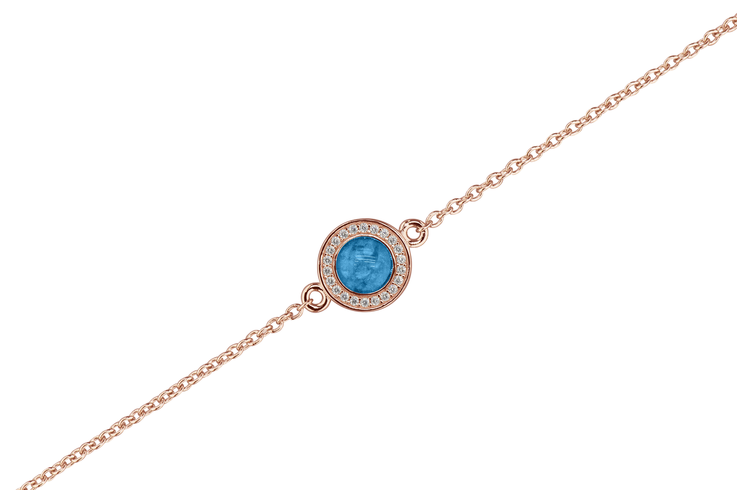 As armband met rondje als compartiment in het midden aan de voorzijde. Marine