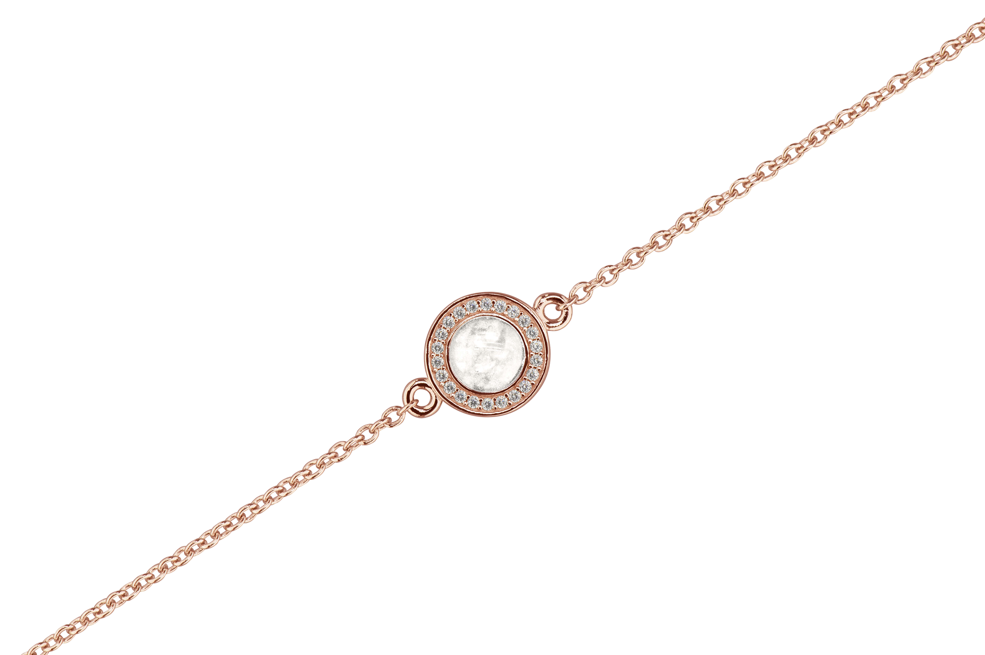 As armband met rondje als compartiment in het midden aan de voorzijde. White