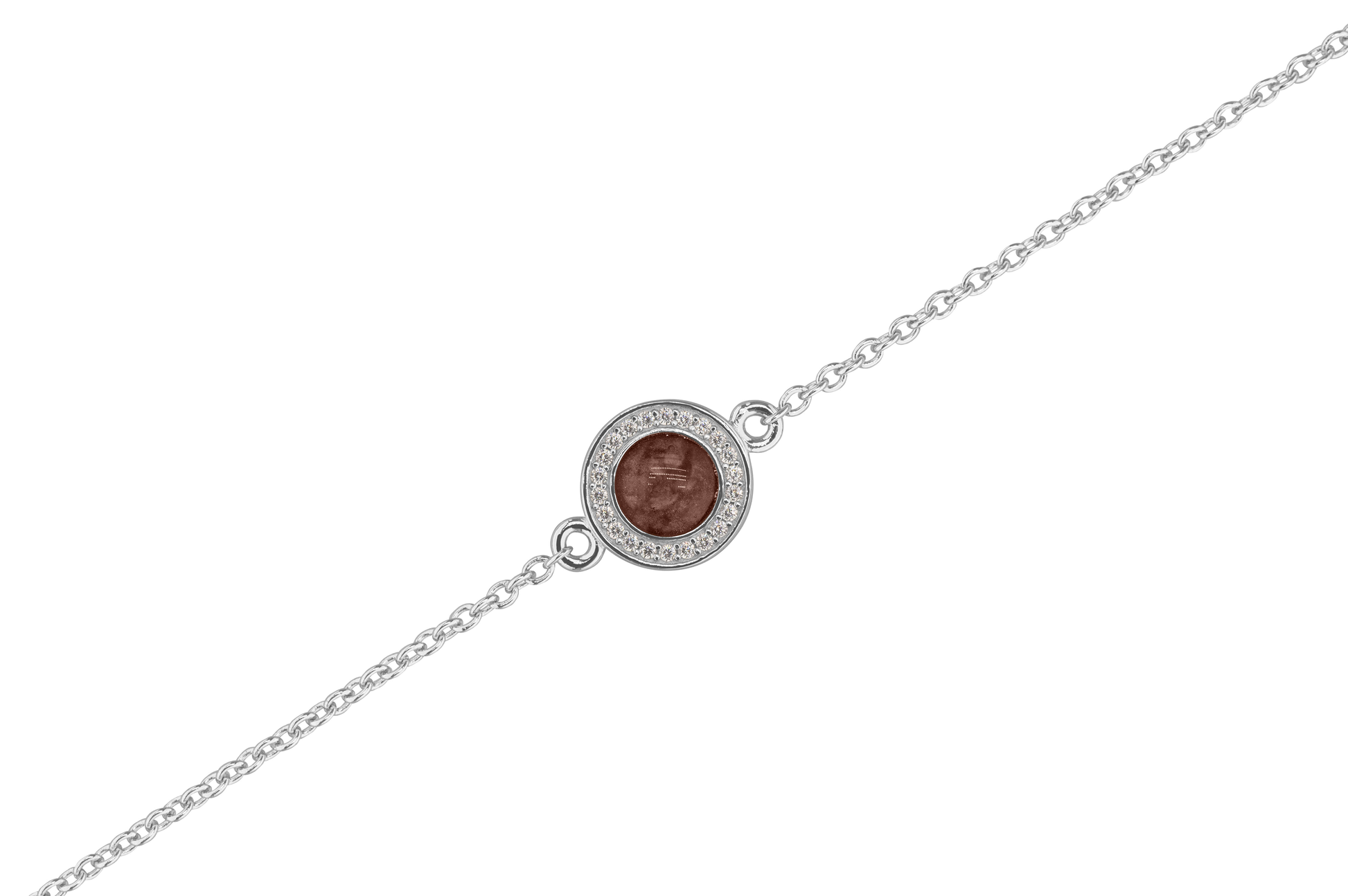 As armband met rondje als compartiment in het midden aan de voorzijde. brown