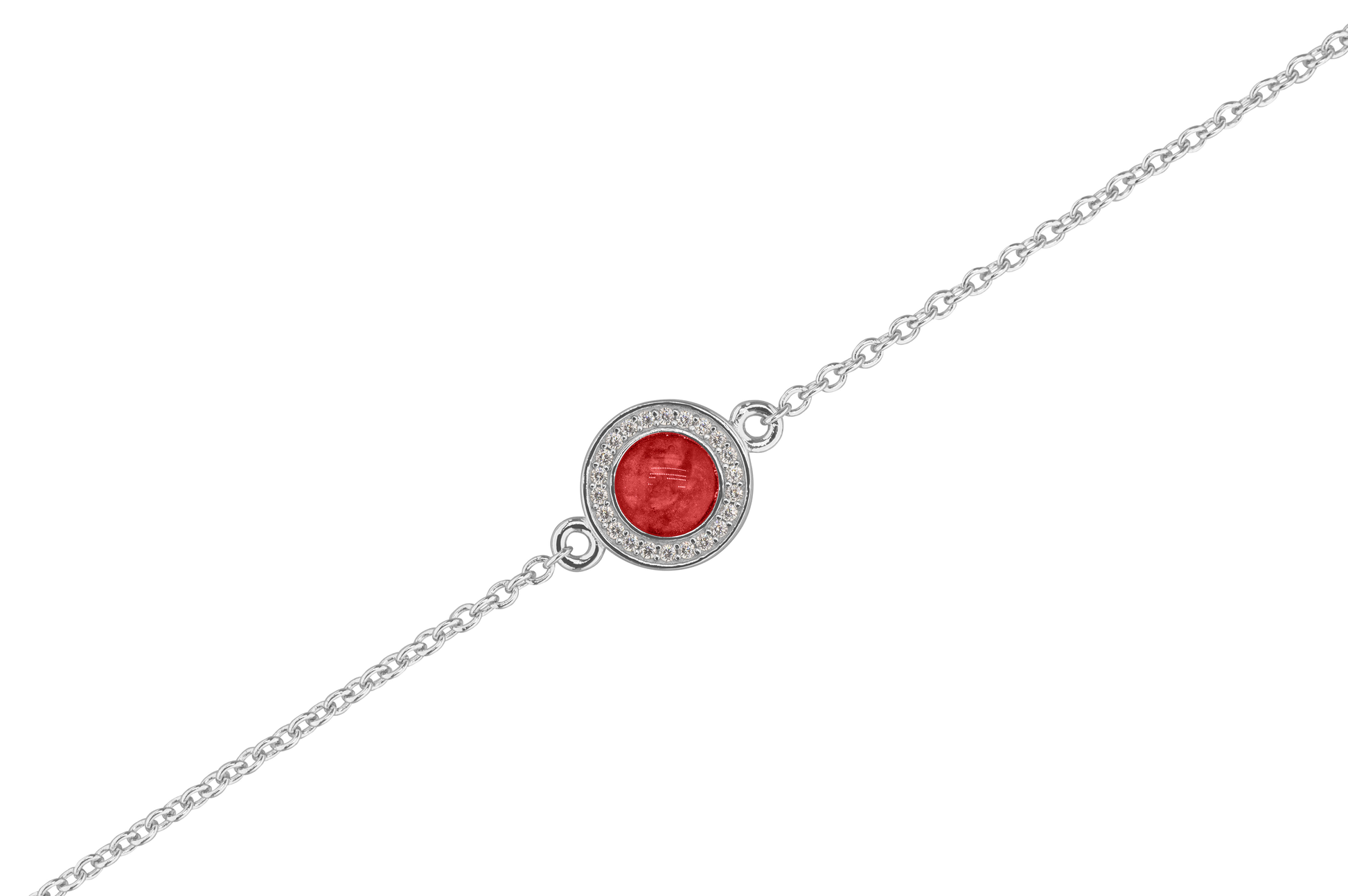As armband met rondje als compartiment in het midden aan de voorzijde. Red