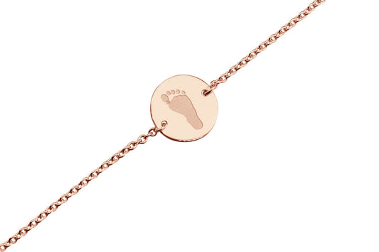 Armband roségoud met gebogen plaatje voor gravure. Roségoud