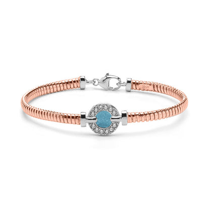Zilveren vergulde as armband afgewerkt rondom met zirkonia's. baby