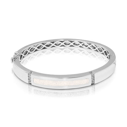 Zilveren as armband die gevuld kan worden met as of haar. White