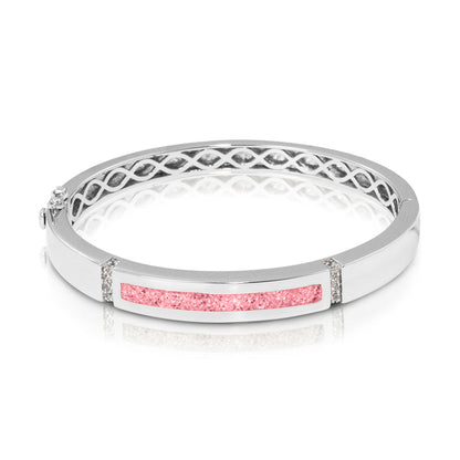 Zilveren as armband die gevuld kan worden met as of haar. Soft