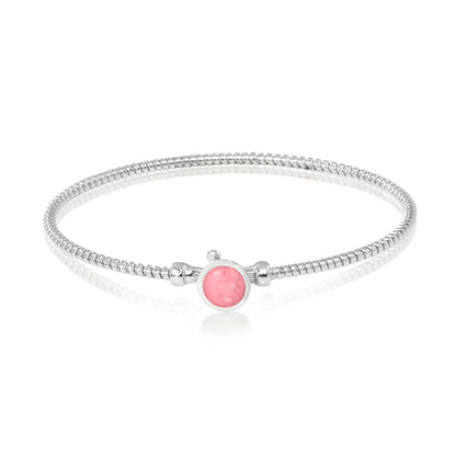 Zilveren as armband met in het midden een ornamentje, gedenksieraad. Soft