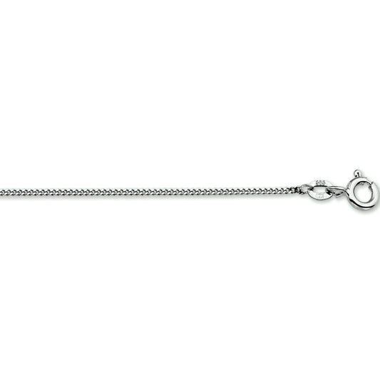 Witgouden collier gepolijst met gourmette schakel. Een exclusief collier met een trendloos design