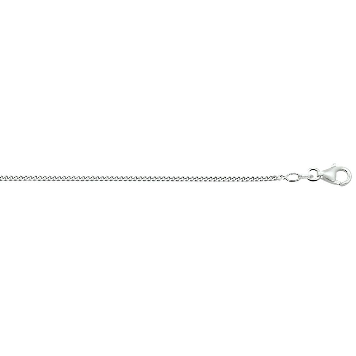 Witgouden collier gepolijst met gourmette schakel. Een exclusief collier met een trendloos design