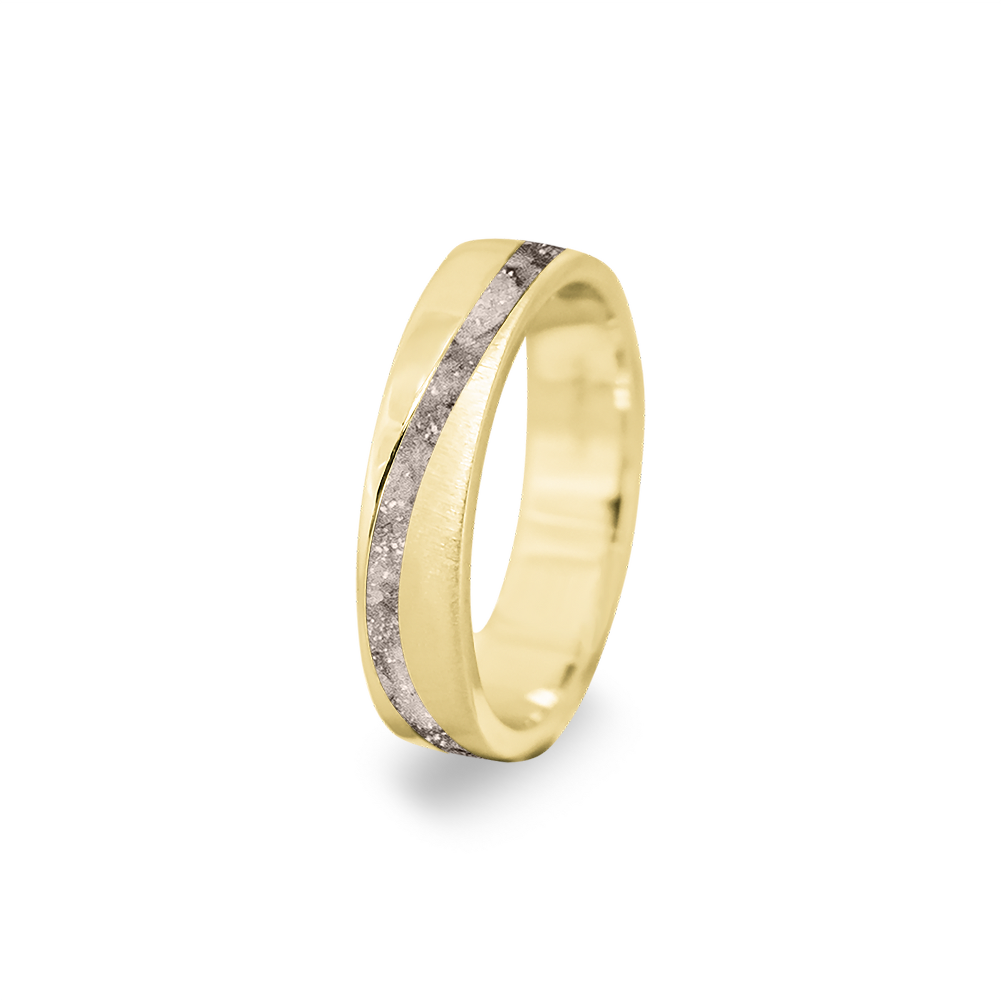 Gedenksieraad, ring  rondom zichtbaar gevuld met as of haar. Het vullen en sealen met onze speciale hars wordt in onze ambachtelijke edelsmederij gedaan. Silver