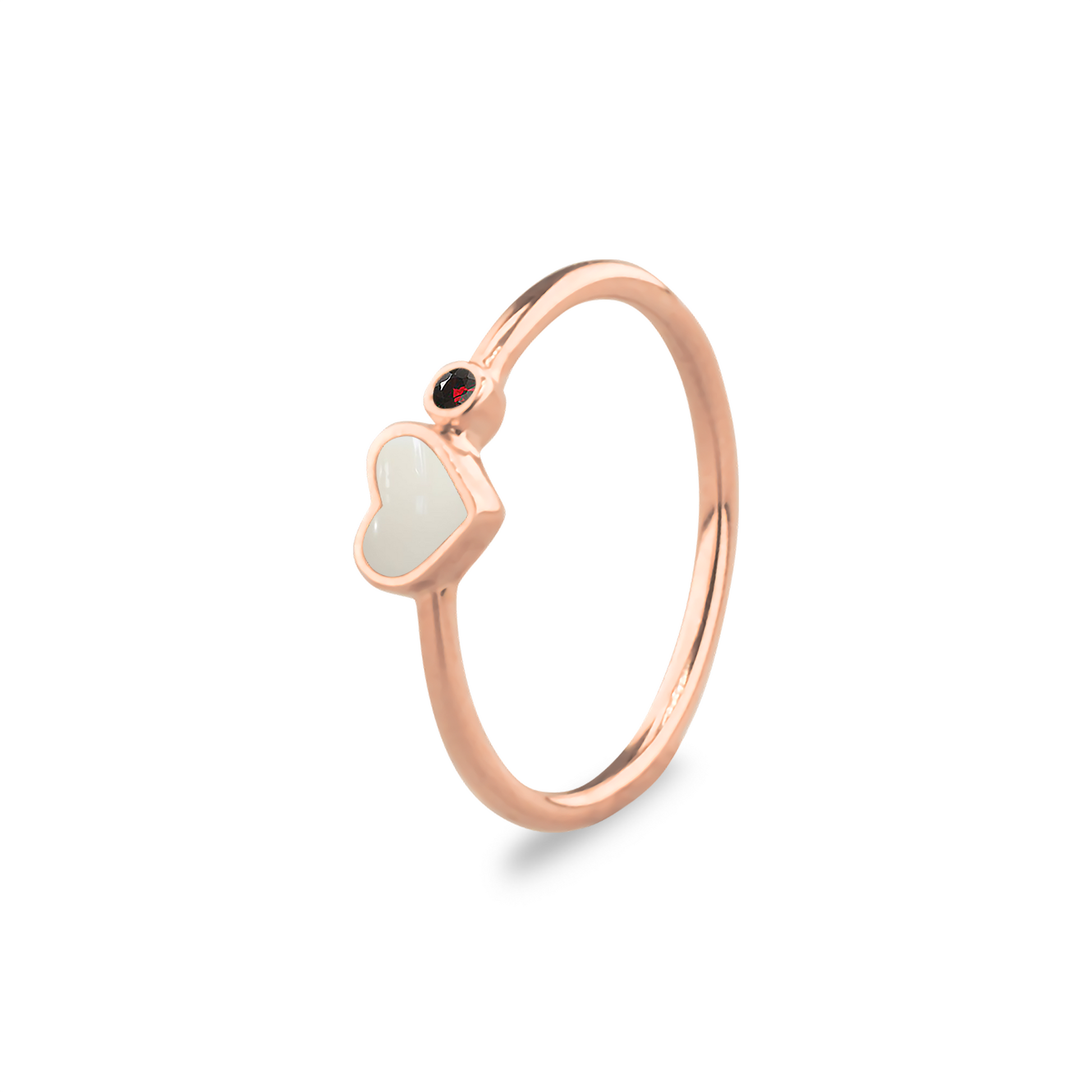 Gedenksieraad waarin een geboortesteen geplaatst wordt naar keuze. Het hartje van 6 mm wordt zichtbaar gevuld met as,haar of moedermelk. Januari