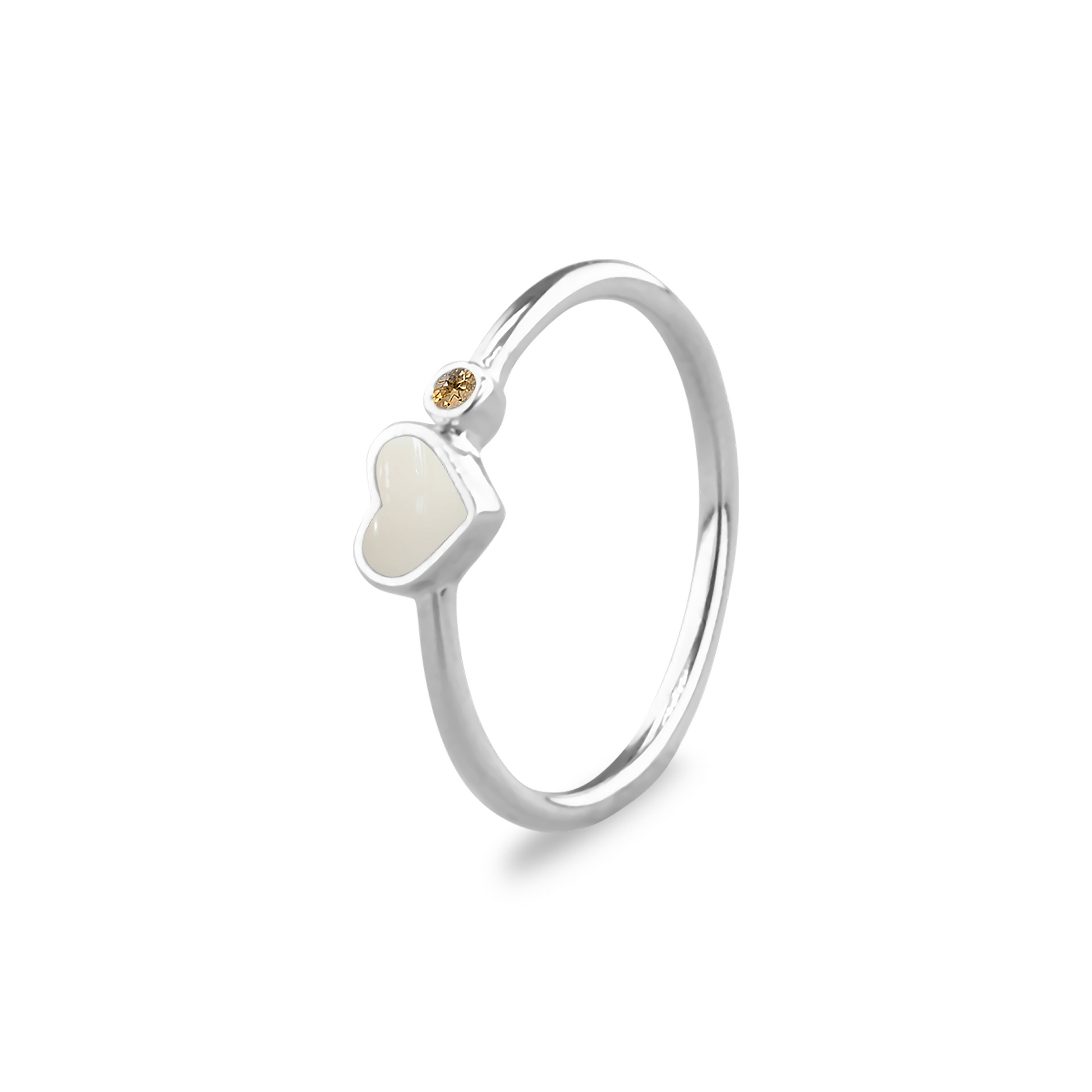 Gedenksieraad waarin een geboortesteen geplaatst wordt naar keuze. Het hartje van 6 mm wordt zichtbaar gevuld met as,haar of moedermelk. November