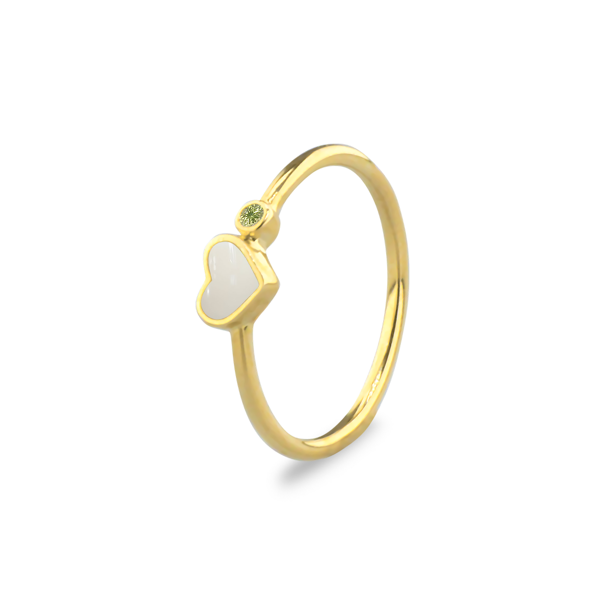 Gedenksieraad waarin een geboortesteen geplaatst wordt naar keuze. Het hartje van 6 mm wordt zichtbaar gevuld met as,haar of moedermelk. Augustus