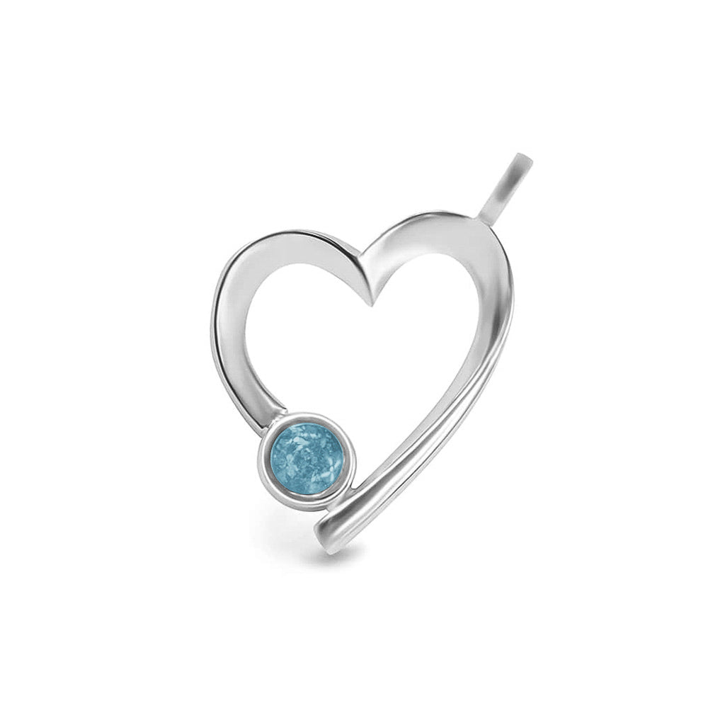 Ashanger open hart, gedenksieraad, waar as en haar in verwerkt wordt. Baby