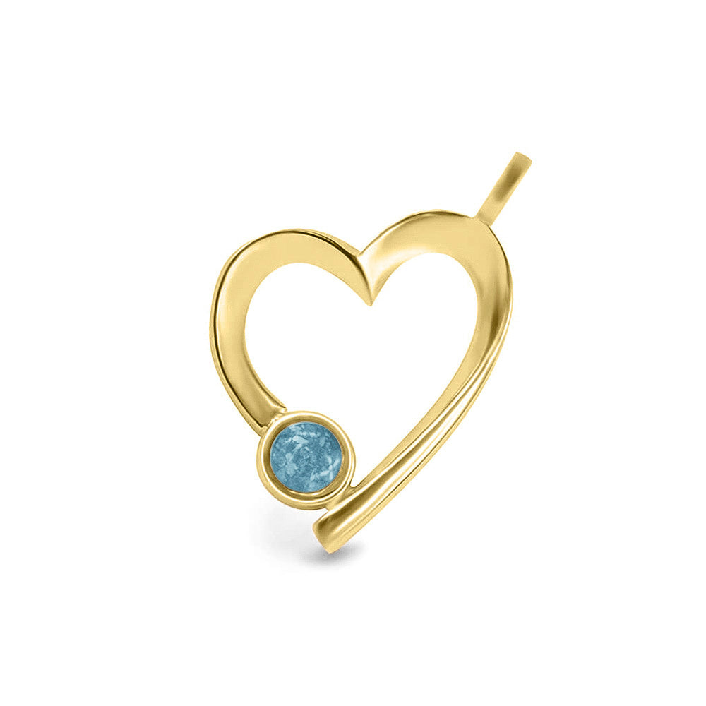 Ashanger open hart, gedenksieraad, waar as en haar in verwerkt wordt. Baby