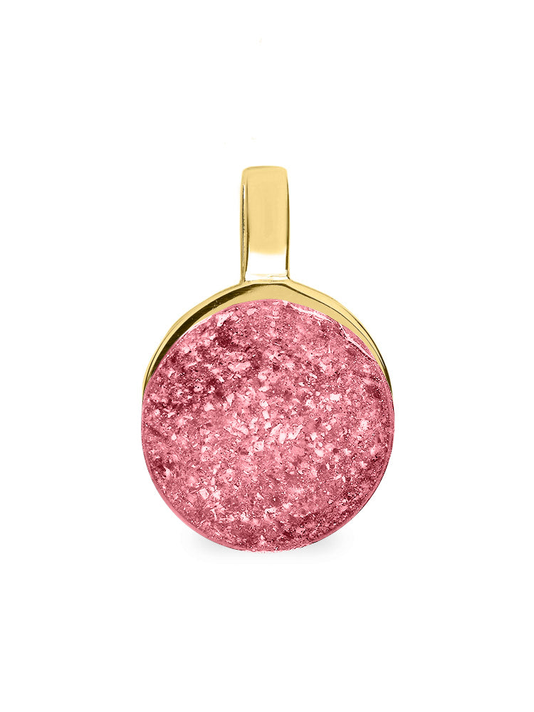 Ronde platte ashanger, gedenksieraad, waar as en haar in verwerkt wordt. Soft