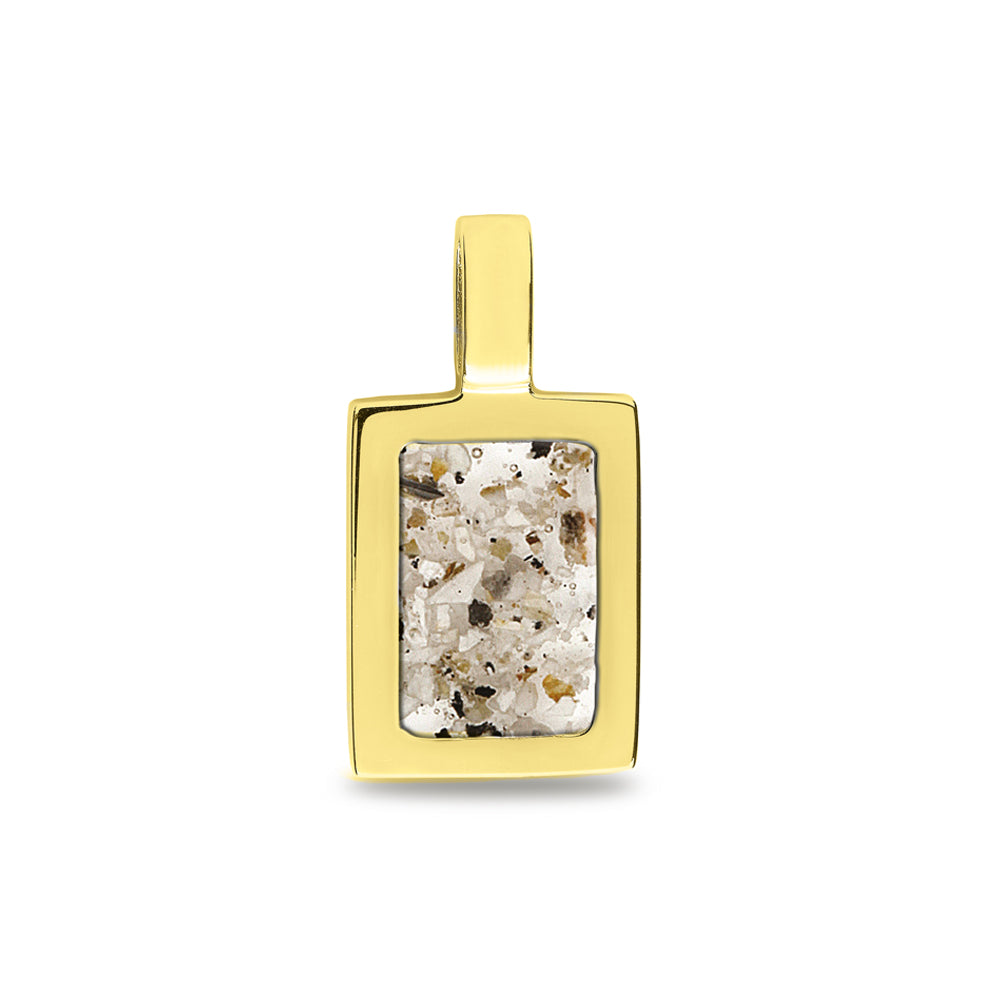 Ashanger rechthoekig, gedenksieraad, waar as en haar in verwerkt wordt