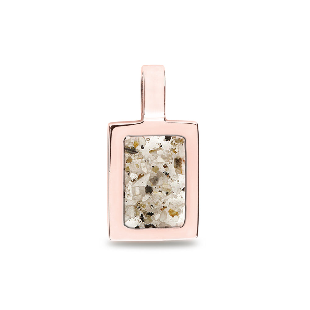 Ashanger rechthoekig, gedenksieraad, waar as en haar in verwerkt wordt