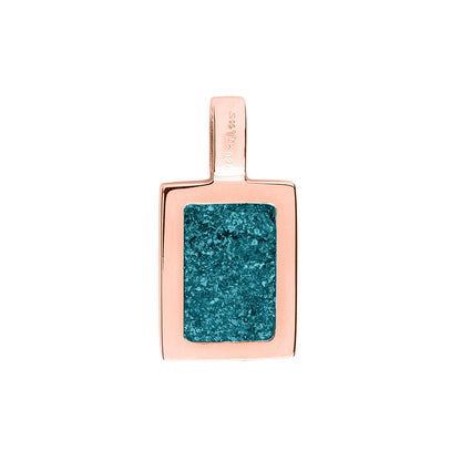 Ashanger rechthoekig plat, gedenksieraad, waar as en haar in verwerkt wordt. Turquoise