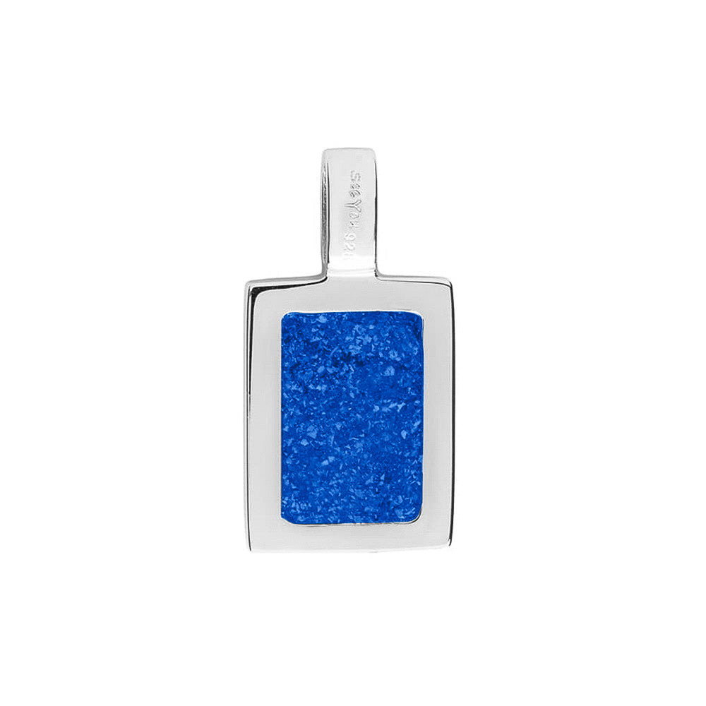 Ashanger rechthoekig plat, gedenksieraad, waar as en haar in verwerkt wordt. Blue