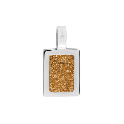 Ashanger rechthoekig plat, gedenksieraad, waar as en haar in verwerkt wordt. Gold