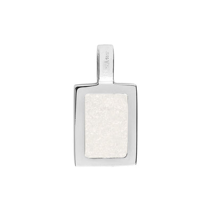 Ashanger rechthoekig plat, gedenksieraad, waar as en haar in verwerkt wordt. White