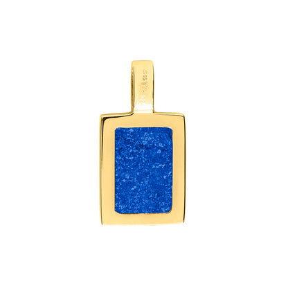 Ashanger rechthoekig plat, gedenksieraad, waar as en haar in verwerkt wordt. Blue