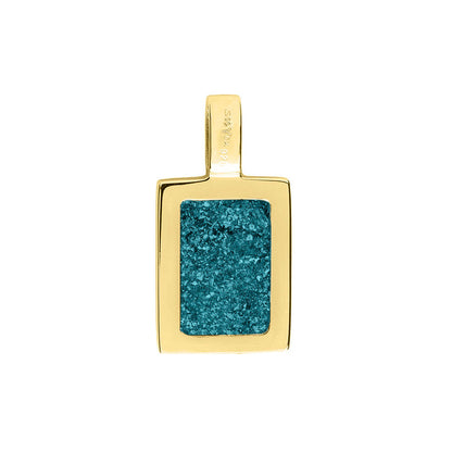 Ashanger rechthoekig plat, gedenksieraad, waar as en haar in verwerkt wordt. Turquoise