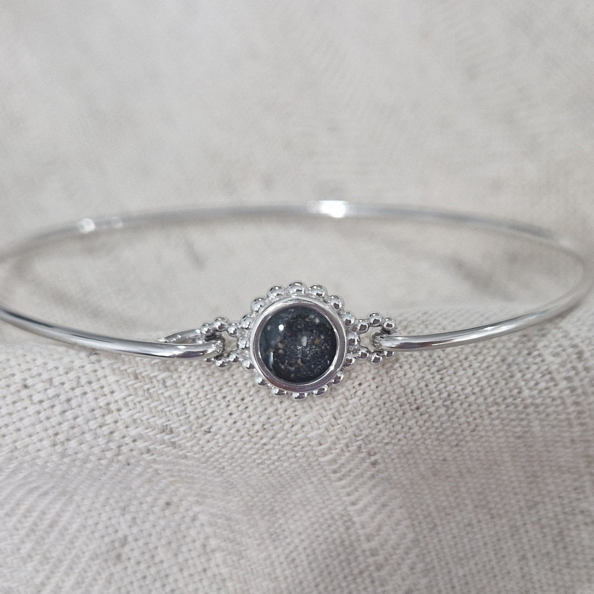 Zilveren as armband met as, haar of moedermelk,alle