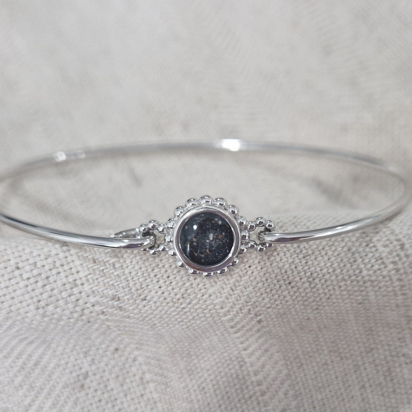 Zilveren as armband met as, haar of moedermelk,alle