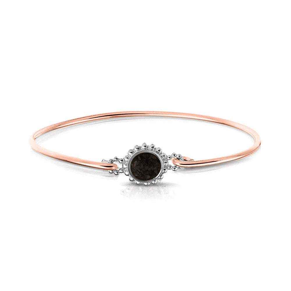 Roségouden as armband met as, haar of moedermelk. Black