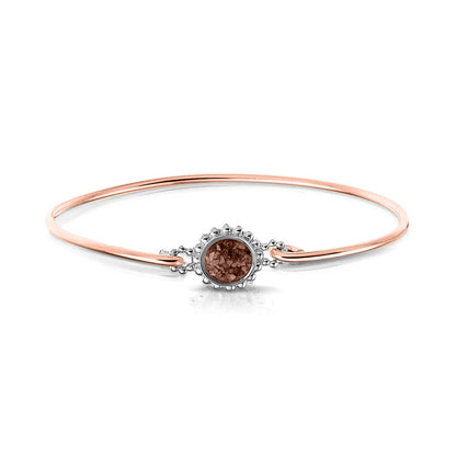 Roségouden as armband met as, haar of moedermelk. Brown